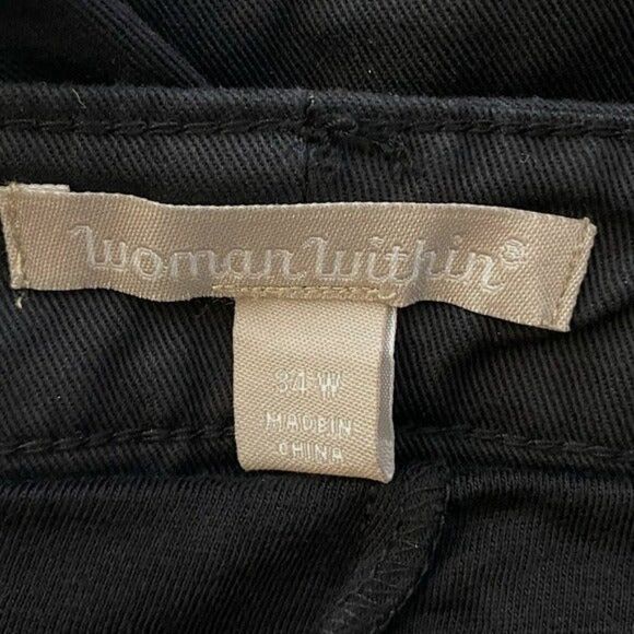 Woman Within Skorts New 34W Plus Size Black Denim Casual Office Activewear - Picture 2 of 6